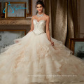 Beading Crystal Tiered Puffy Quinceanera Robes Long